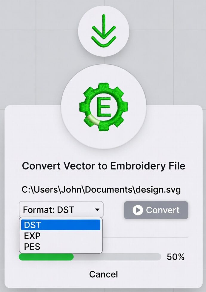 Convert Vector Artwork to Machine-Ready Embroidery Files